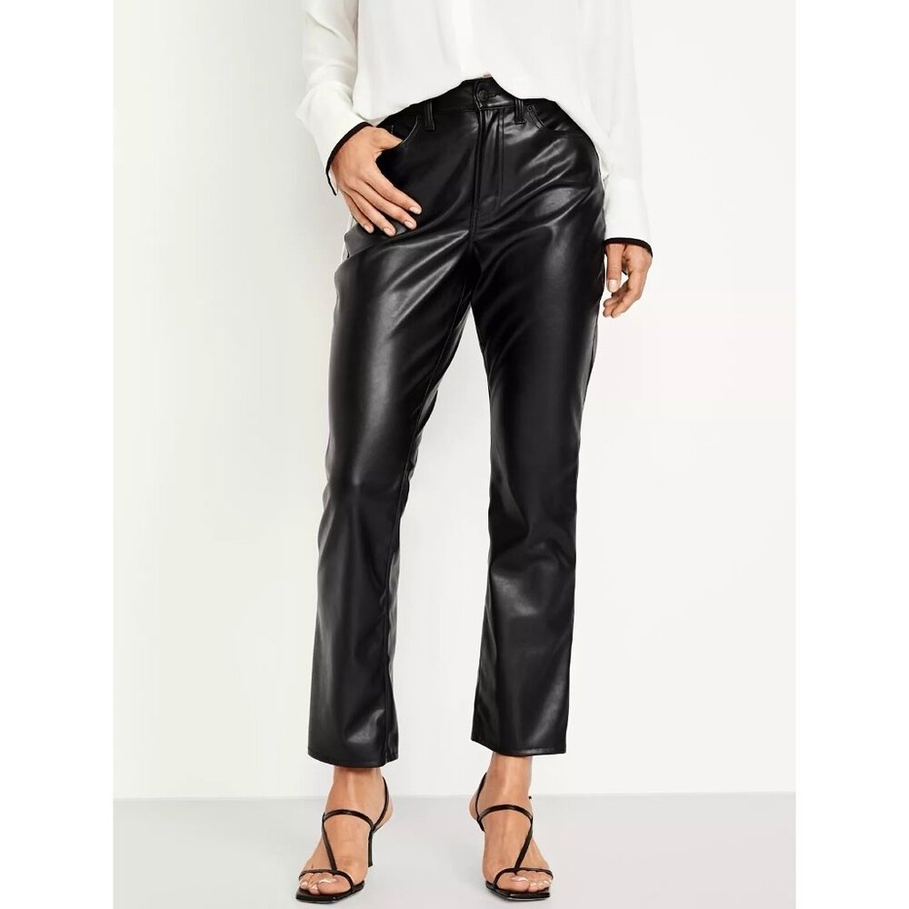 Old Navy High Waisted Faux Leather Bootcut Ankle Pants